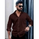 Generic Men's Casual PollyCotton Self-design Full Sleeve Collar Shirt (Brown) Generic Men's Casual PollyCotton Self-design Full Sleeve Collar Shirt (Brown)