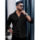 Generic Men's Casual PollyCotton Textured Full Sleeve Collar Shirt (Black) Generic Men's Casual PollyCotton Textured Full Sleeve Collar Shirt (Black)
