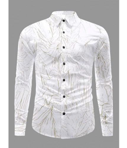 Generic Men's Casual PollyCotton Textured Full Sleeve Collar Shirt (Green)