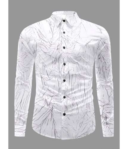 Generic Men's Casual PollyCotton Textured Full Sleeve Collar Shirt (Black)