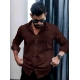 Generic Men's Casual PollyCotton Self-design Full Sleeve Collar Shirt (Brown) Generic Men's Casual PollyCotton Self-design Full Sleeve Collar Shirt (Brown)