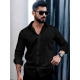 Generic Men's Casual PollyCotton Textured Full Sleeve Collar Shirt (Black) Generic Men's Casual PollyCotton Textured Full Sleeve Collar Shirt (Black)