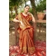 Generic Women's Silk Woven Kanjivaram Saree With Unstitched Blouse (5.5Mtr, Red)