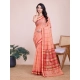Generic Women's Cotton Silk Checkered Kota Doria Saree With Unstitched Blouse (5.5Mtr, Peach) Generic Women's Cotton Silk Checkered Kota Doria Saree With Unstitched Blouse (5.5Mtr, Peach)