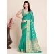 Generic Women's Silk Blend Printed Banarasi Saree With Unstitched Blouse (5.5Mtr, Rama Green) Generic Women's Silk Blend Printed Banarasi Saree With Unstitched Blouse (5.5Mtr, Rama Green)
