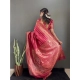 Generic Women's Silk Blend Woven Kanjivaram Saree With Unstitched Blouse (5.5Mtr, Pink)