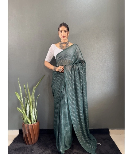 Generic Women's Chiffon Woven Bollywood Saree With Unstitched Blouse (5.5Mtr, Green)