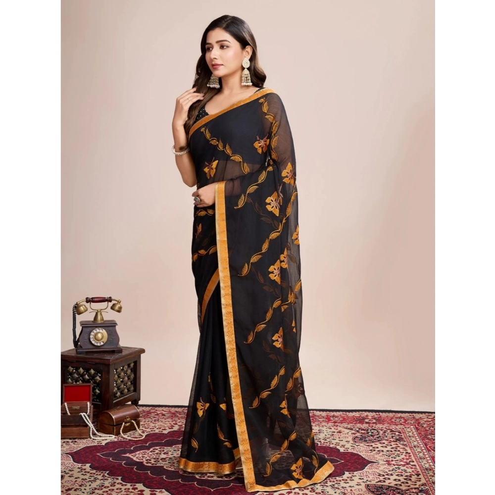 Generic Women's Georgette Printed Saree With Unstitched Blouse (5.5Mtr, Orange) Generic Women's Georgette Printed Saree With Unstitched Blouse (5.5Mtr, Orange)