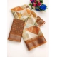 Generic Women's Cotton-Linen Printed Saree With Unstitched Blouse (5.5Mtr, Brown)