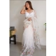 Generic Women's Organza Printed Saree With Unstitched Blouse (5.5Mtr, White)