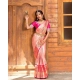 Generic Women's Silk Blend Self Design Banarasi Saree With Unstitched Blouse (5.5Mtr, Peach) Generic Women's Silk Blend Self Design Banarasi Saree With Unstitched Blouse (5.5Mtr, Peach)