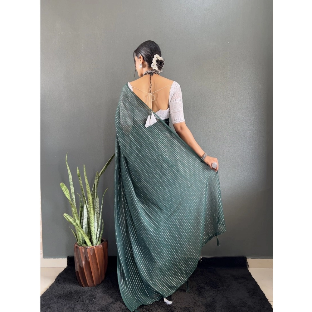 Generic Women's Chiffon Woven Bollywood Saree With Unstitched Blouse (5.5Mtr, Green) Generic Women's Chiffon Woven Bollywood Saree With Unstitched Blouse (5.5Mtr, Green)