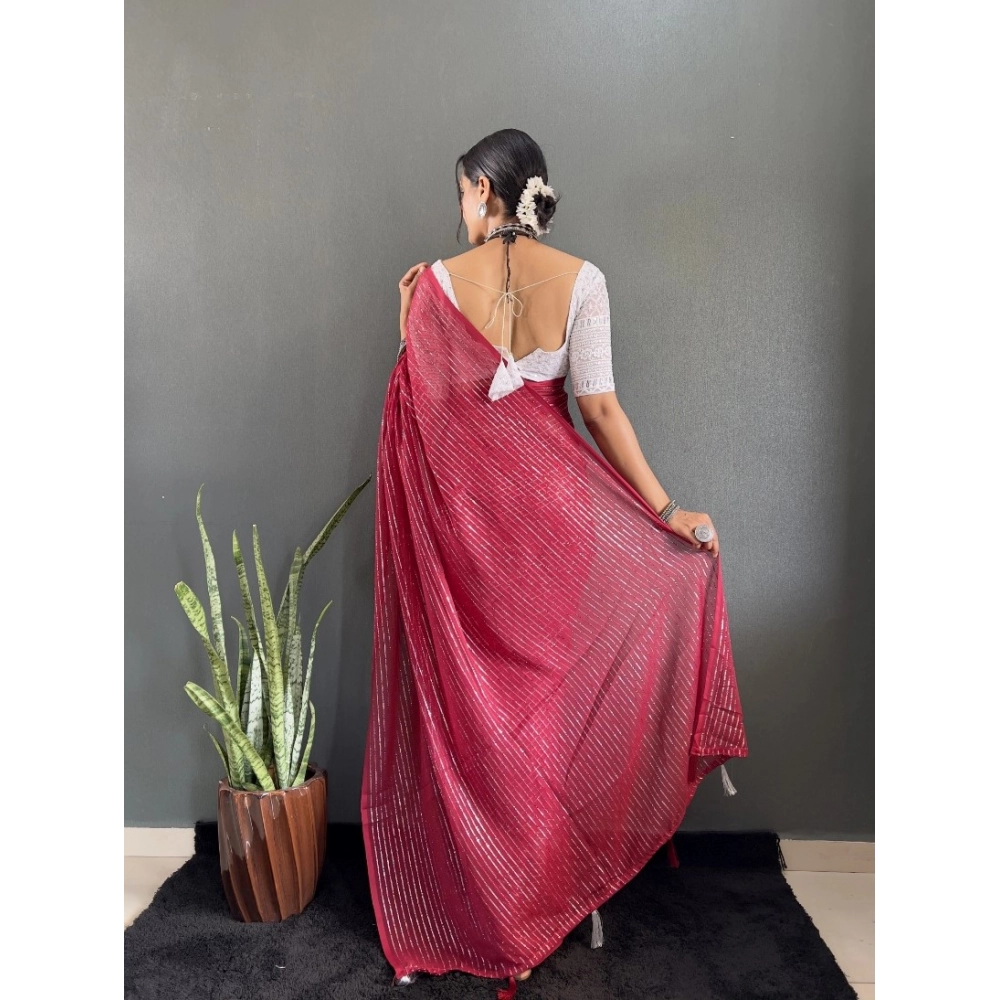Generic Women's Chiffon Woven Bollywood Saree With Unstitched Blouse (5.5Mtr, Pink) Generic Women's Chiffon Woven Bollywood Saree With Unstitched Blouse (5.5Mtr, Pink)