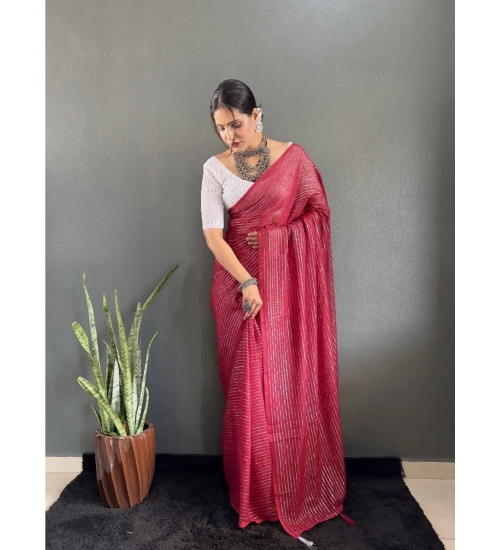 Generic Women's Chiffon Woven Bollywood Saree With Unstitched Blouse (5.5Mtr, Pink)