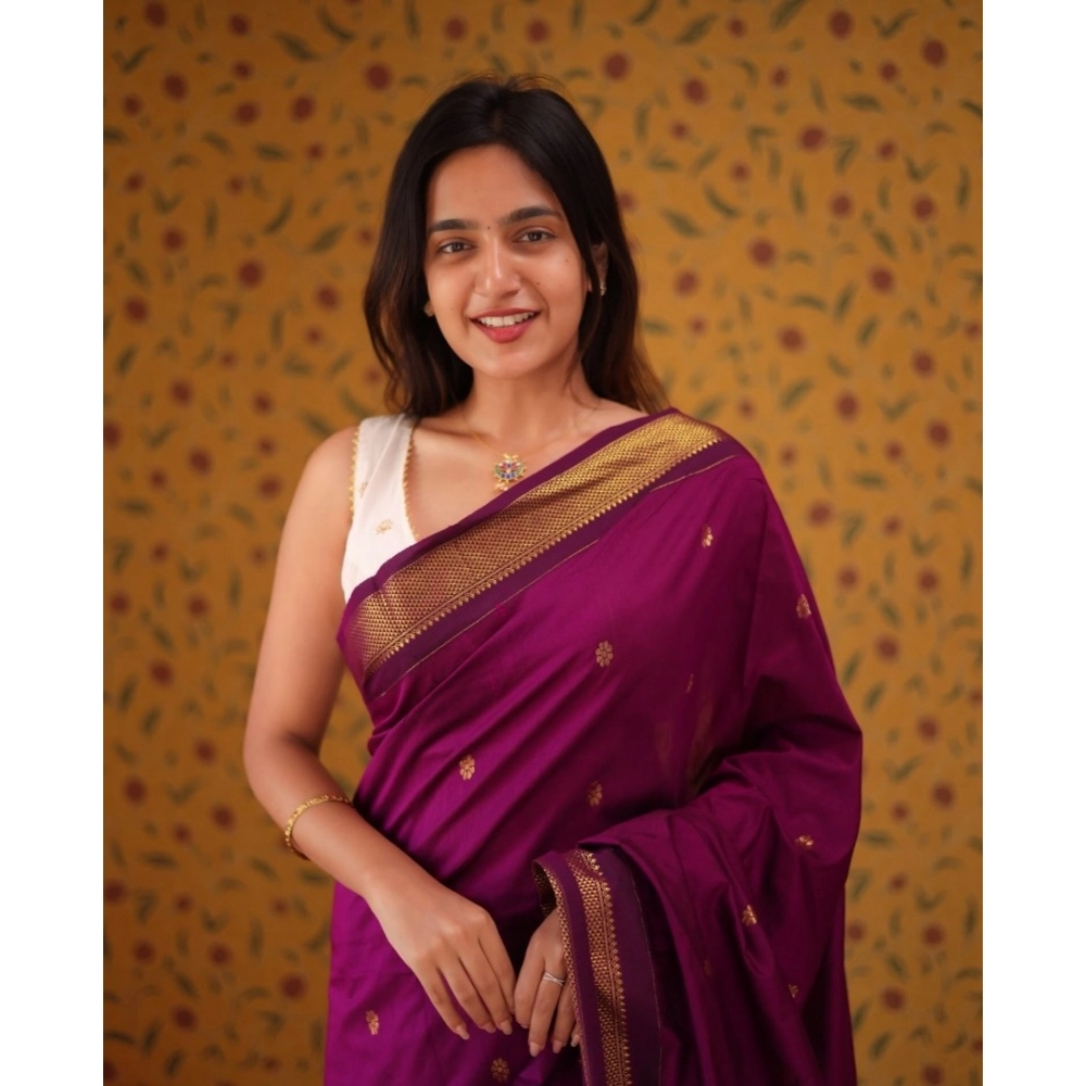 Generic Women's Silk Blend Self Design Bollywood Saree With Unstitched Blouse (5.5Mtr, Purple) Generic Women's Silk Blend Self Design Bollywood Saree With Unstitched Blouse (5.5Mtr, Purple)