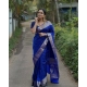 Generic Women's Silk Woven Kanjivaram Saree With Unstitched Blouse (5.5Mtr, Blue) Generic Women's Silk Woven Kanjivaram Saree With Unstitched Blouse (5.5Mtr, Blue)