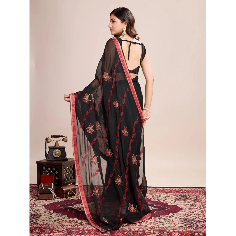 Generic Women's Georgette Printed Saree With Unstitched Blouse (5.5Mtr, Red) Generic Women's Georgette Printed Saree With Unstitched Blouse (5.5Mtr, Red)