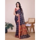 Generic Women's Cotton Silk Checkered Kota Doria Saree With Unstitched Blouse (5.5Mtr, Navy Blue) Generic Women's Cotton Silk Checkered Kota Doria Saree With Unstitched Blouse (5.5Mtr, Navy Blue)