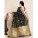 Generic Women's Silk Blend Printed Banarasi Saree With Unstitched Blouse (5.5Mtr, Black) Generic Women's Silk Blend Printed Banarasi Saree With Unstitched Blouse (5.5Mtr, Black)
