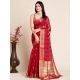 Generic Women's Silk Blend Printed Banarasi Saree With Unstitched Blouse (5.5Mtr, Dark Rani) Generic Women's Silk Blend Printed Banarasi Saree With Unstitched Blouse (5.5Mtr, Dark Rani)