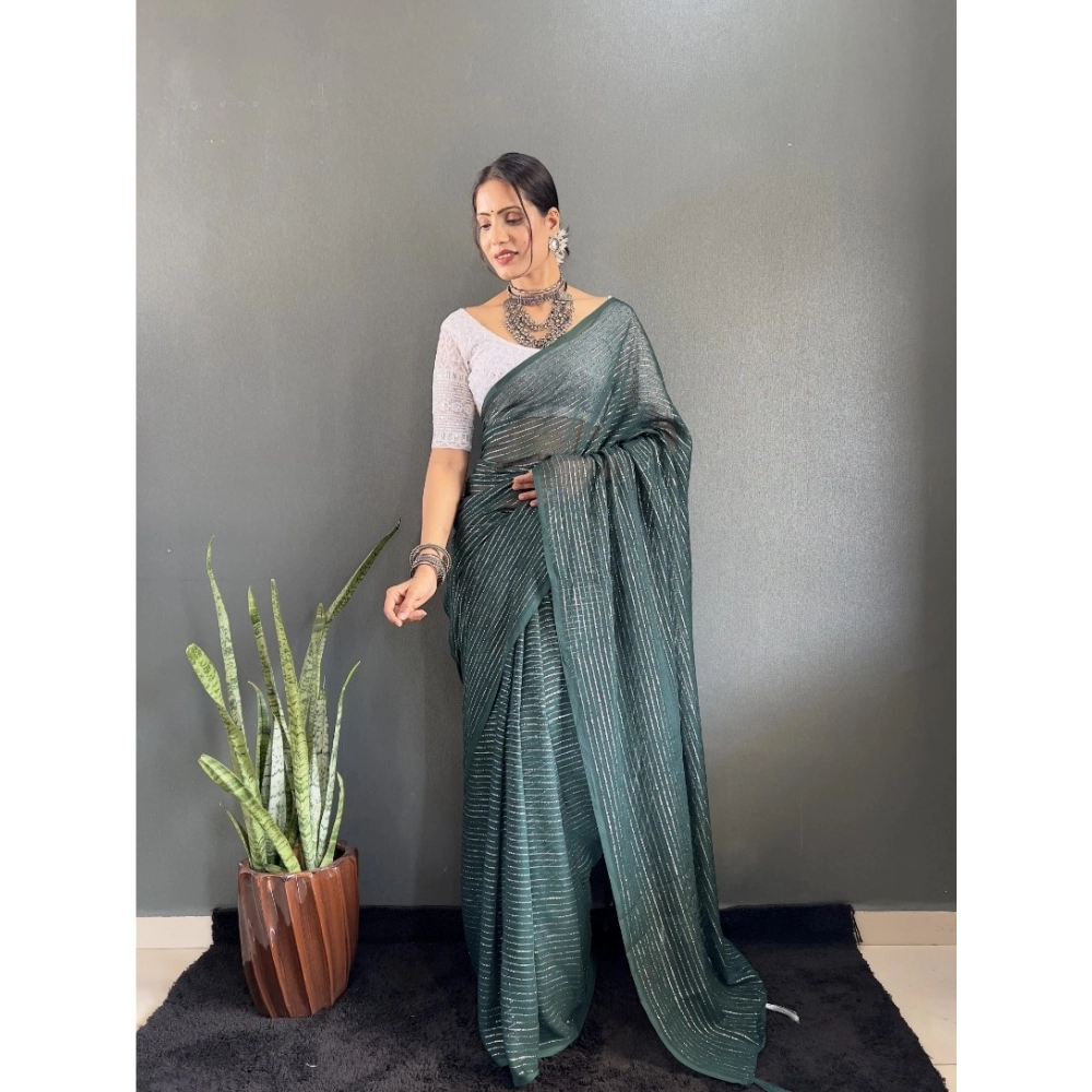 Generic Women's Chiffon Woven Bollywood Saree With Unstitched Blouse (5.5Mtr, Green) Generic Women's Chiffon Woven Bollywood Saree With Unstitched Blouse (5.5Mtr, Green)