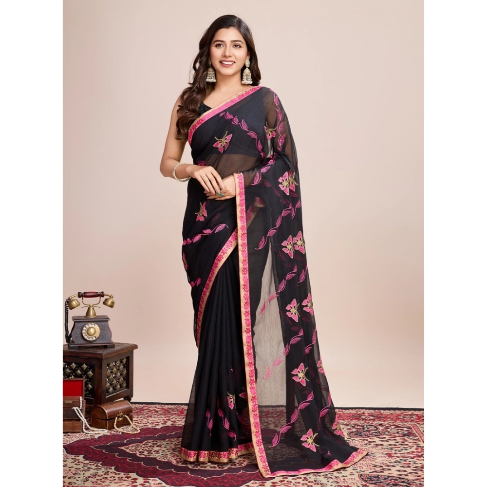 Generic Women's Georgette Printed Saree With Unstitched Blouse (5.5Mtr, Pink) Generic Women's Georgette Printed Saree With Unstitched Blouse (5.5Mtr, Pink)