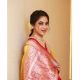 Generic Women's Silk Blend Self Design Banarasi Saree With Unstitched Blouse (5.5Mtr, Yellow Red) Generic Women's Silk Blend Self Design Banarasi Saree With Unstitched Blouse (5.5Mtr, Yellow Red)