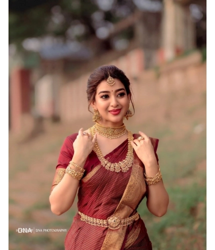 Generic Women's Silk Woven Kanjivaram Saree With Unstitched Blouse (5.5Mtr, Maroon) Generic Women's Silk Woven Kanjivaram Saree With Unstitched Blouse (5.5Mtr, Maroon)