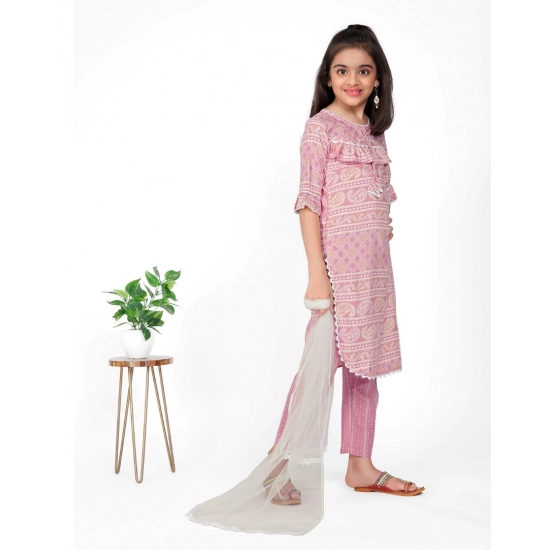 Generic Girl's Cotton Printed Kurtis With Bottom Dupatta Set (Baby Pink) Generic Girl's Cotton Printed Kurtis With Bottom Dupatta Set (Baby Pink)