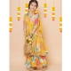 Generic Girl's Rayon Printed Codding Lace Anarkali-Style Suit (Yellow)