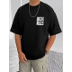 Generic Men's Casual Cotton Blend Printed Round Neck Half Sleeve T-Shirt (Black) Generic Men's Casual Cotton Blend Printed Round Neck Half Sleeve T-Shirt (Black)