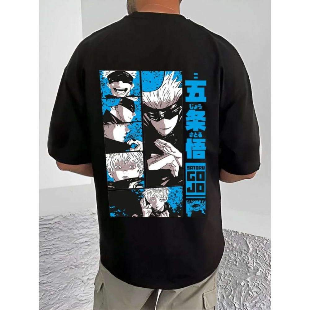 Generic Men's Casual Cotton Blend Printed Round Neck Half Sleeve T-Shirt (Black) Generic Men's Casual Cotton Blend Printed Round Neck Half Sleeve T-Shirt (Black)