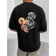 Generic Men's Casual Cotton Blend Printed Round Neck Half Sleeve T-Shirt (Black) Generic Men's Casual Cotton Blend Printed Round Neck Half Sleeve T-Shirt (Black)