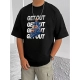 Generic Men's Casual Cotton Blend Printed Round Neck Half Sleeve T-Shirt (Black) Generic Men's Casual Cotton Blend Printed Round Neck Half Sleeve T-Shirt (Black)