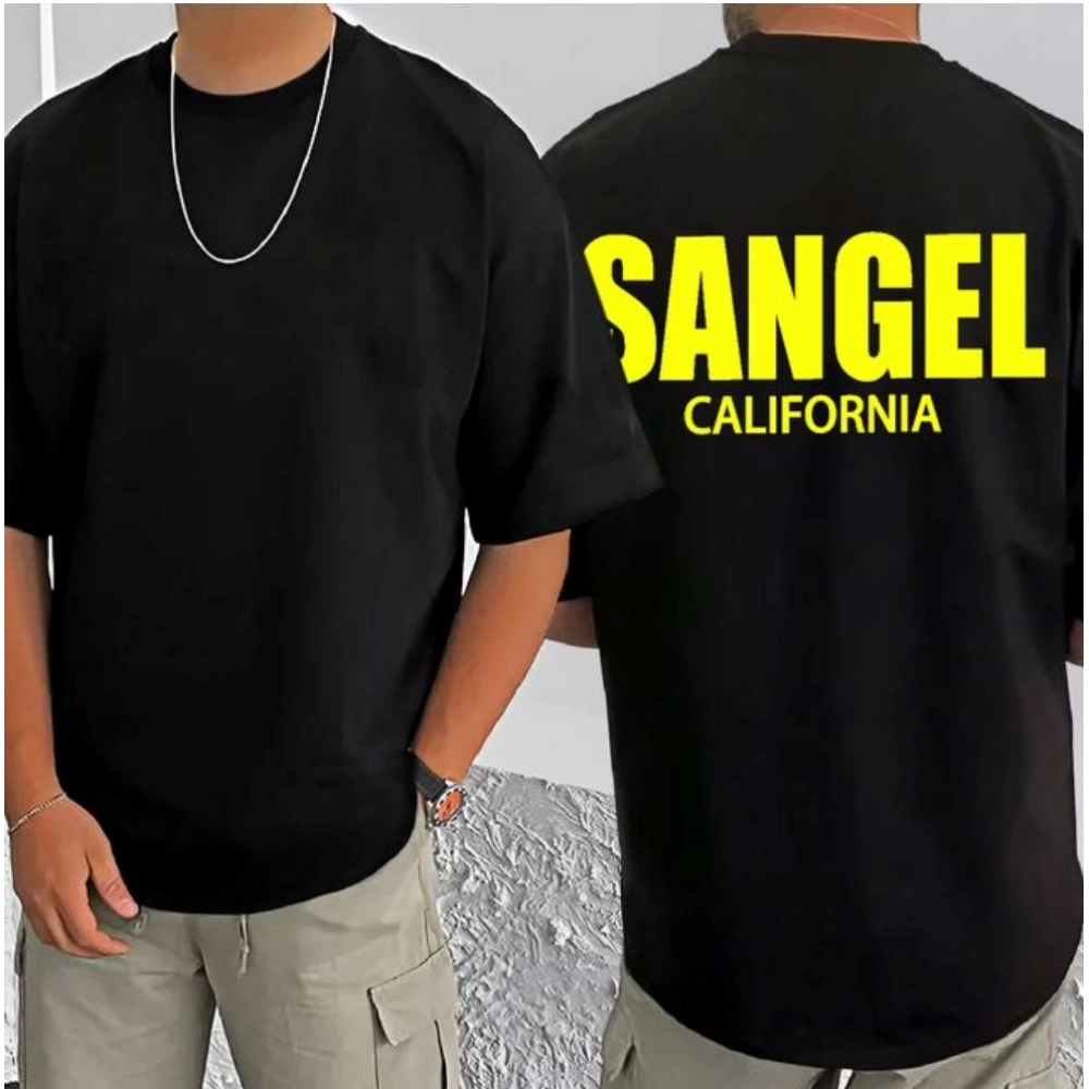 Generic Men's Casual Cotton Blend Printed Round Neck Half Sleeve T-Shirt (Black)