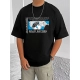 Generic Men's Casual Cotton Blend Printed Round Neck Half Sleeve T-Shirt (Black) Generic Men's Casual Cotton Blend Printed Round Neck Half Sleeve T-Shirt (Black)