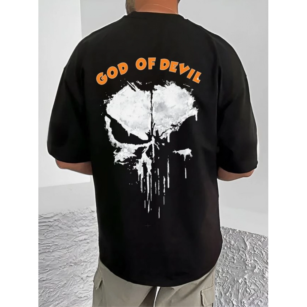 Generic Men's Casual Cotton Blend Printed Round Neck Half Sleeve T-Shirt (Black) Generic Men's Casual Cotton Blend Printed Round Neck Half Sleeve T-Shirt (Black)