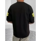 Generic Men's Casual Cotton Blend Printed Round Neck Half Sleeve T-Shirt (Black) Generic Men's Casual Cotton Blend Printed Round Neck Half Sleeve T-Shirt (Black)