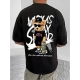 Generic Men's Casual Cotton Blend Printed Round Neck Half Sleeve T-Shirt (Black) Generic Men's Casual Cotton Blend Printed Round Neck Half Sleeve T-Shirt (Black)