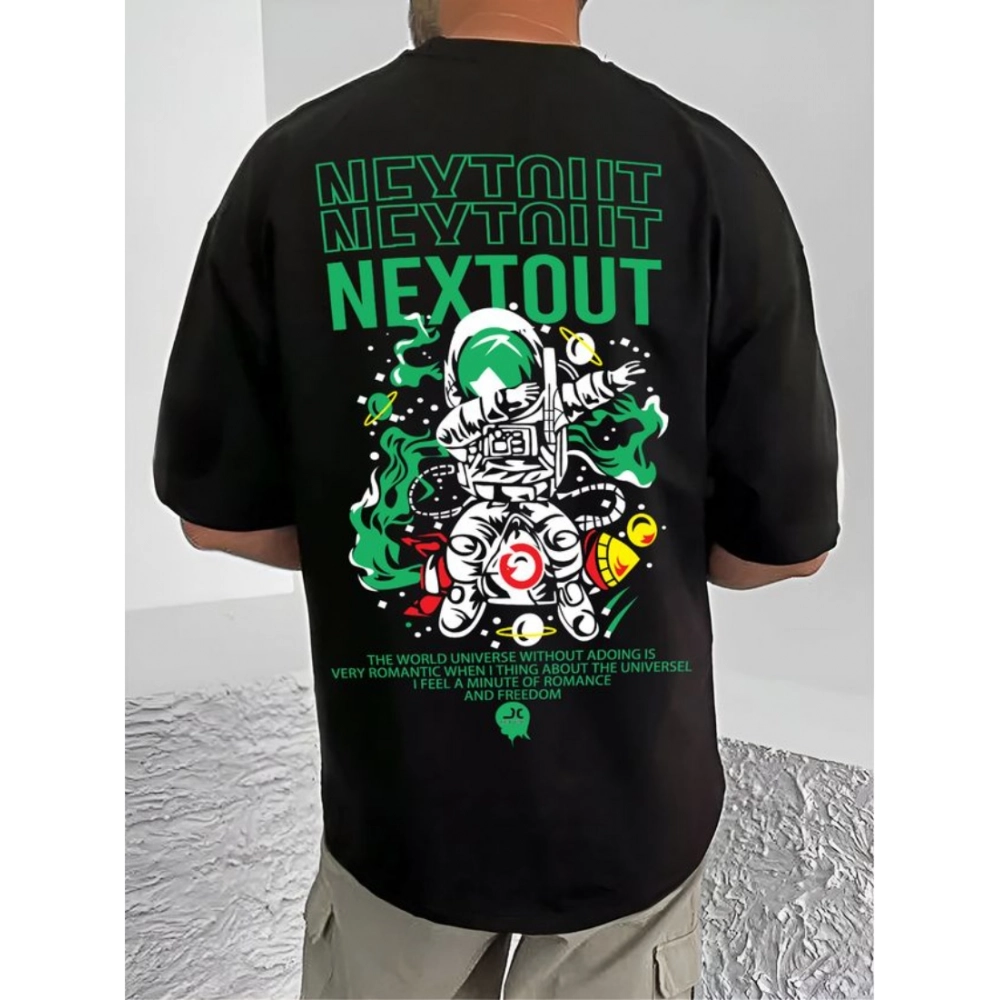 Generic Men's Casual Cotton Blend Printed Round Neck Half Sleeve T-Shirt (Black) Generic Men's Casual Cotton Blend Printed Round Neck Half Sleeve T-Shirt (Black)