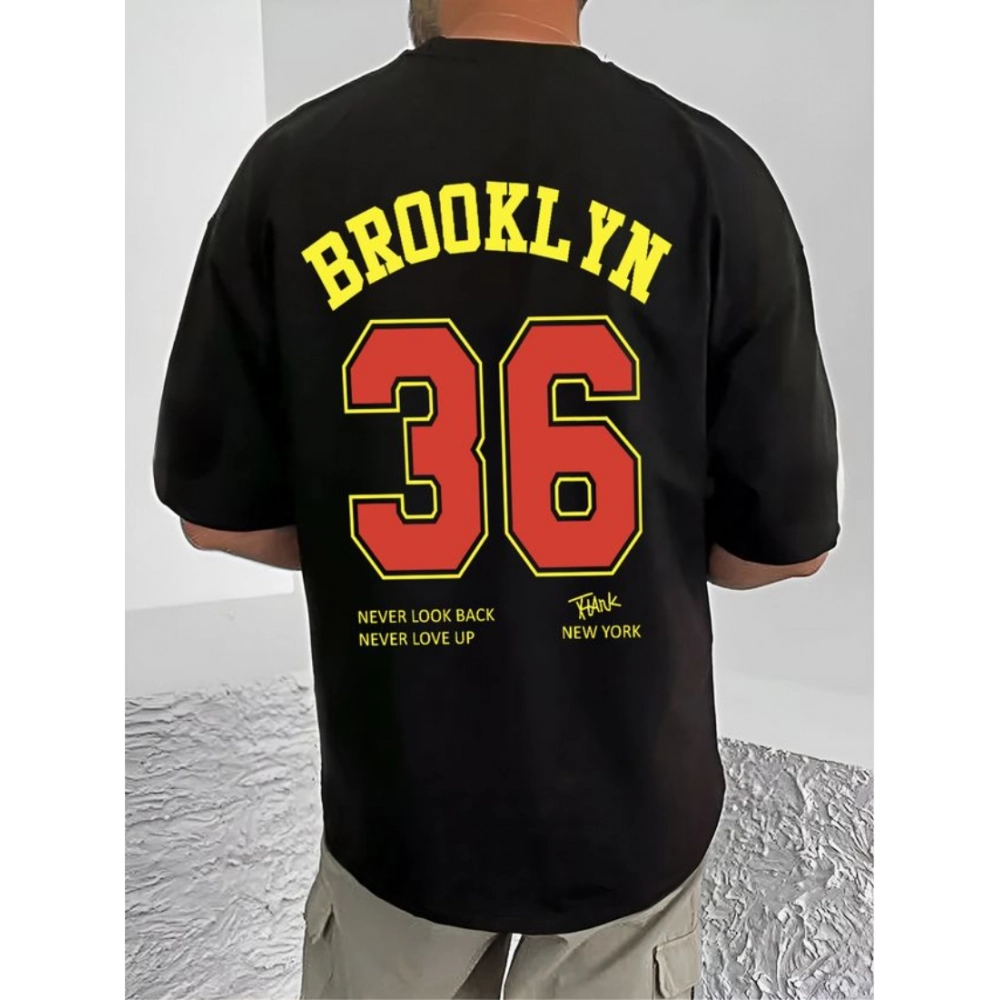 Generic Men's Casual Cotton Blend Printed Round Neck Half Sleeve T-Shirt (Black) Generic Men's Casual Cotton Blend Printed Round Neck Half Sleeve T-Shirt (Black)