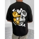 Generic Men's Casual Cotton Blend Printed Round Neck Half Sleeve T-Shirt (Black) Generic Men's Casual Cotton Blend Printed Round Neck Half Sleeve T-Shirt (Black)