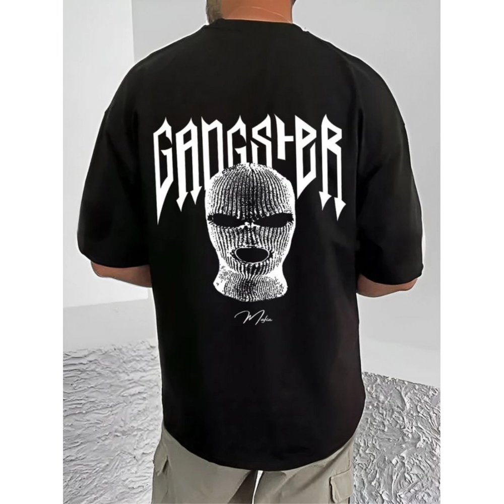 Generic Men's Casual Cotton Blend Printed Round Neck Half Sleeve T-Shirt (Black) Generic Men's Casual Cotton Blend Printed Round Neck Half Sleeve T-Shirt (Black)