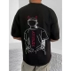 Generic Men's Casual Cotton Blend Printed Round Neck Half Sleeve T-Shirt (Black) Generic Men's Casual Cotton Blend Printed Round Neck Half Sleeve T-Shirt (Black)