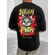 Generic Men's Casual Cotton Blend Printed Round Neck Half Sleeve T-Shirt (Black) Generic Men's Casual Cotton Blend Printed Round Neck Half Sleeve T-Shirt (Black)