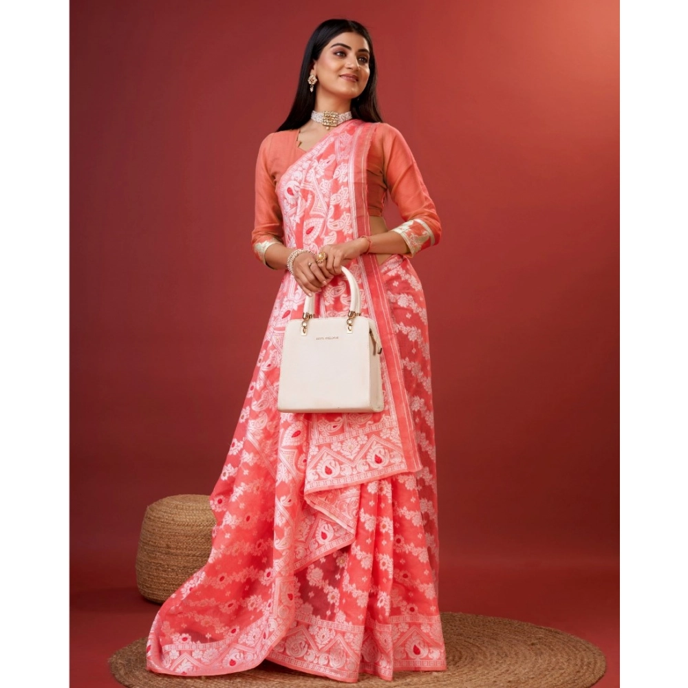 Generic Women's Cotton Silk Printed Saree With Unstitched Blouse 5.5Mtr (Peach) Generic Women's Cotton Silk Printed Saree With Unstitched Blouse 5.5Mtr (Peach)