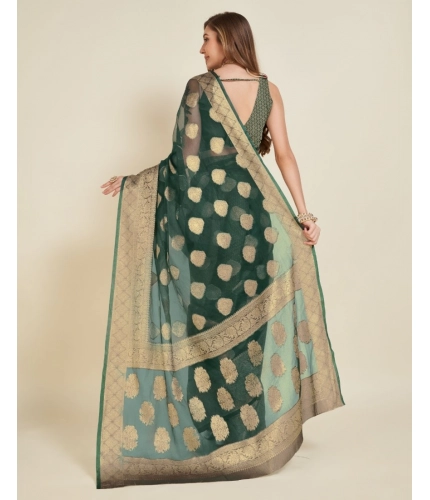 Generic Women's Soft Organza Silk Weaving Design Saree With Unstitched Blouse 5.5Mtr (Green) Generic Women's Soft Organza Silk Weaving Design Saree With Unstitched Blouse 5.5Mtr (Green)