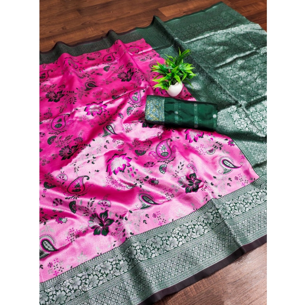 Generic Women's Banarasi Jacquard Printed Saree With Unstitched Blouse 5.5Mtr (DPink) Generic Women's Banarasi Jacquard Printed Saree With Unstitched Blouse 5.5Mtr (DPink)