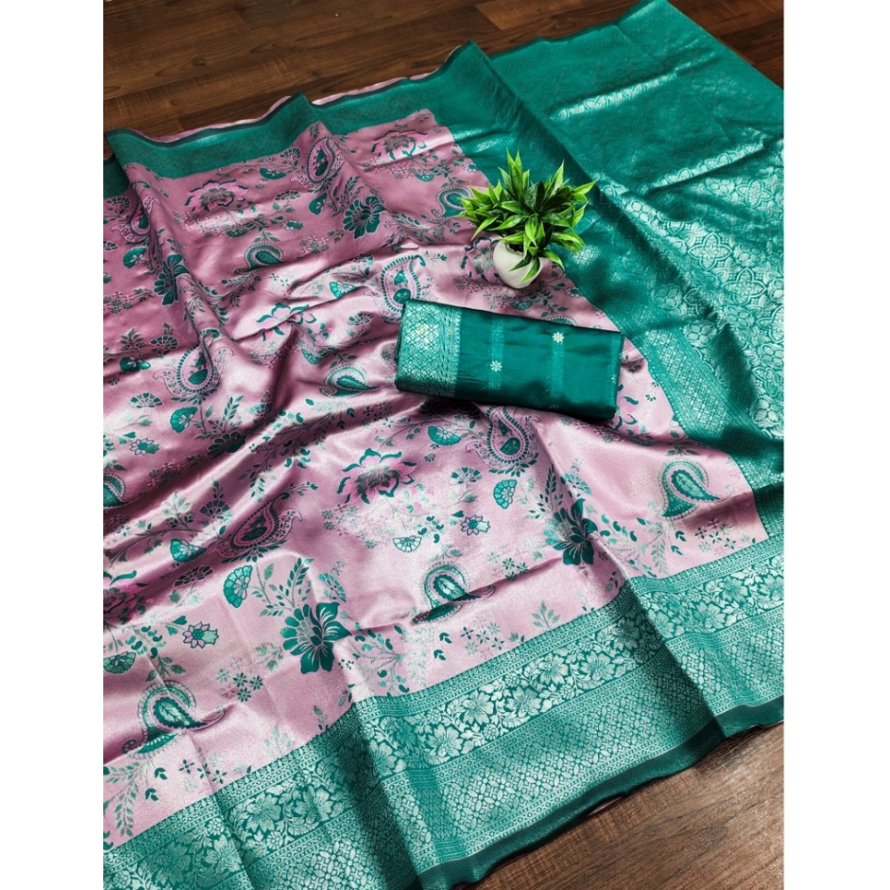 Generic Women's Banarasi Jacquard Printed Saree With Unstitched Blouse 5.5Mtr (Pink) Generic Women's Banarasi Jacquard Printed Saree With Unstitched Blouse 5.5Mtr (Pink)