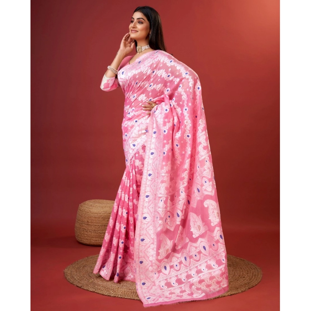 Generic Women's Cotton Silk Printed Saree With Unstitched Blouse 5.5Mtr (Pink) Generic Women's Cotton Silk Printed Saree With Unstitched Blouse 5.5Mtr (Pink)